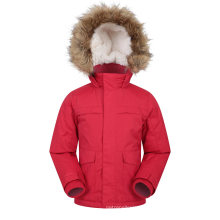 Wholesale Kids/Girls Red Winter Thicken Outerwear Fur Hooded Fleece Warm Parka Coat/Jacket